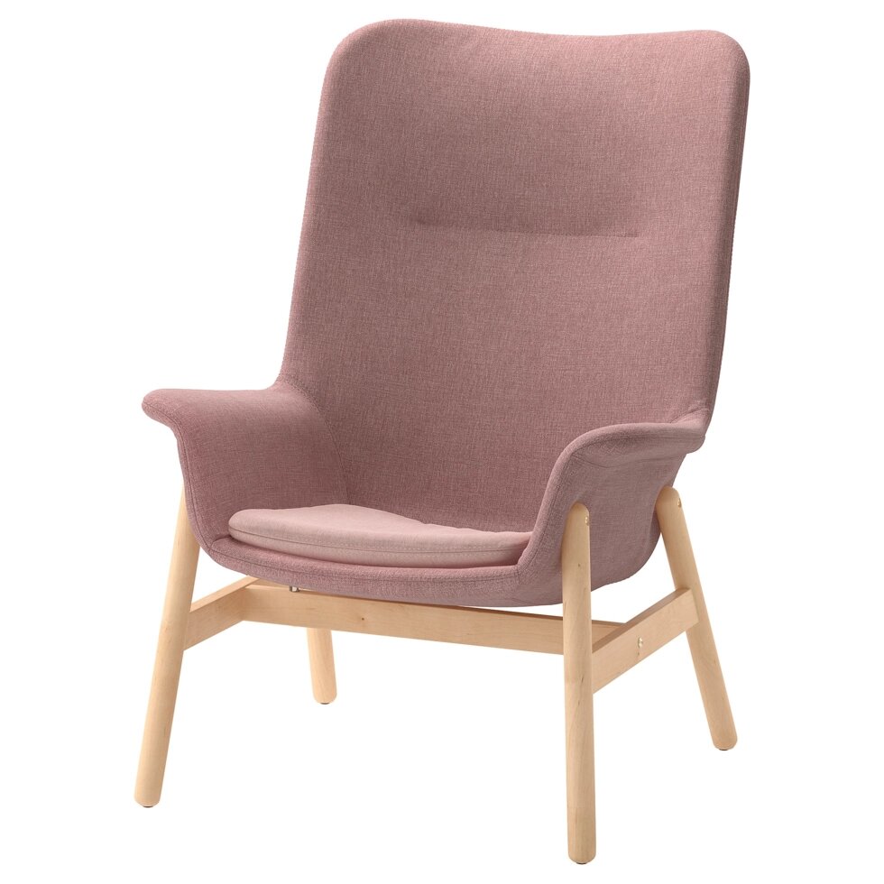 ІКЕА VEDBO ВЕДБУ, 505.522.25 Крісло з високою спинкою, Гарматний світло-рожевий від компанії MyHome - фото 1