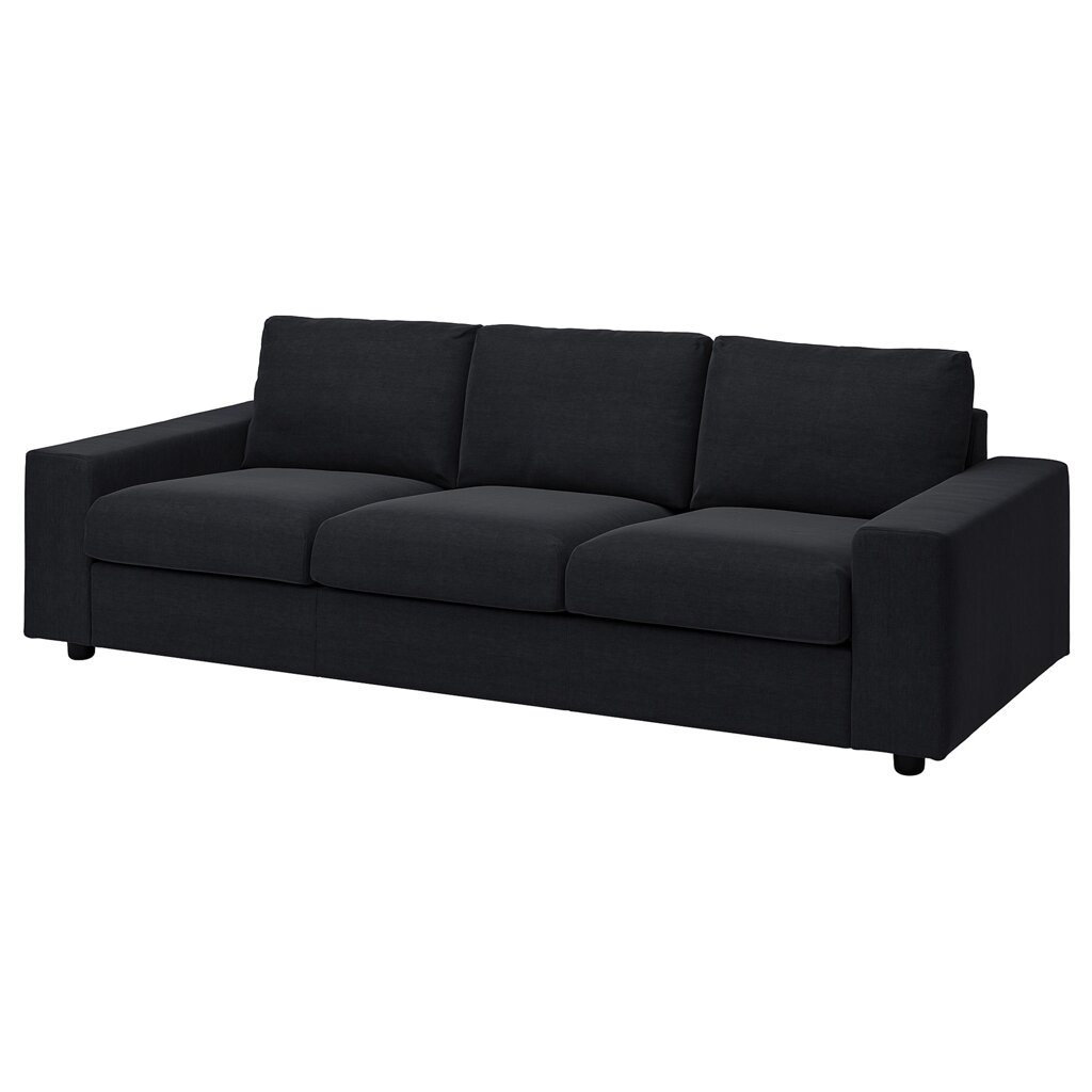 ІКЕА VIMLE ВІМЛЕ, 194.014.70 3-місний диван, з широкими підлокітниками, Саксемара чорно-синя від компанії MyHome - фото 1