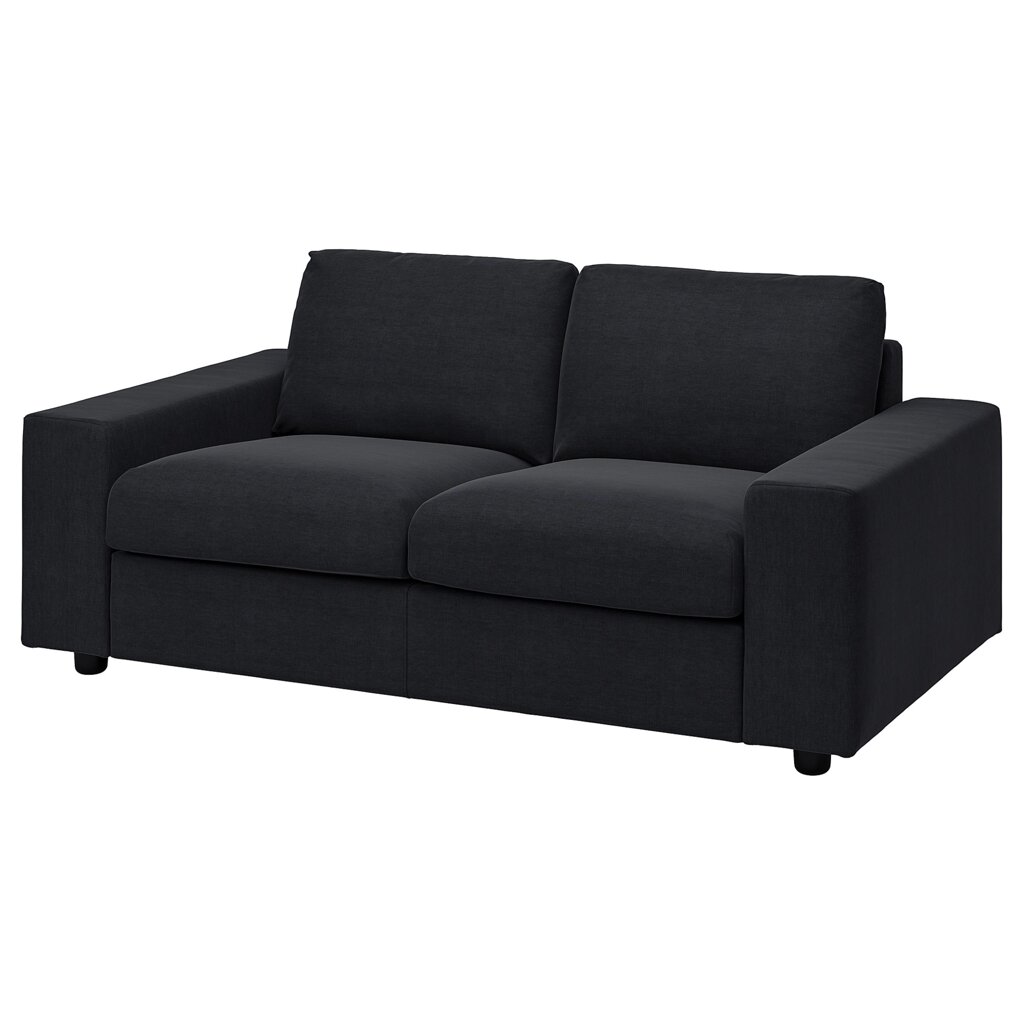 ІКЕА VIMLE ВІМЛЕ, 394.005.54 2-місний диван, з широкими підлокітниками, Саксемара чорно-синя від компанії MyHome - фото 1