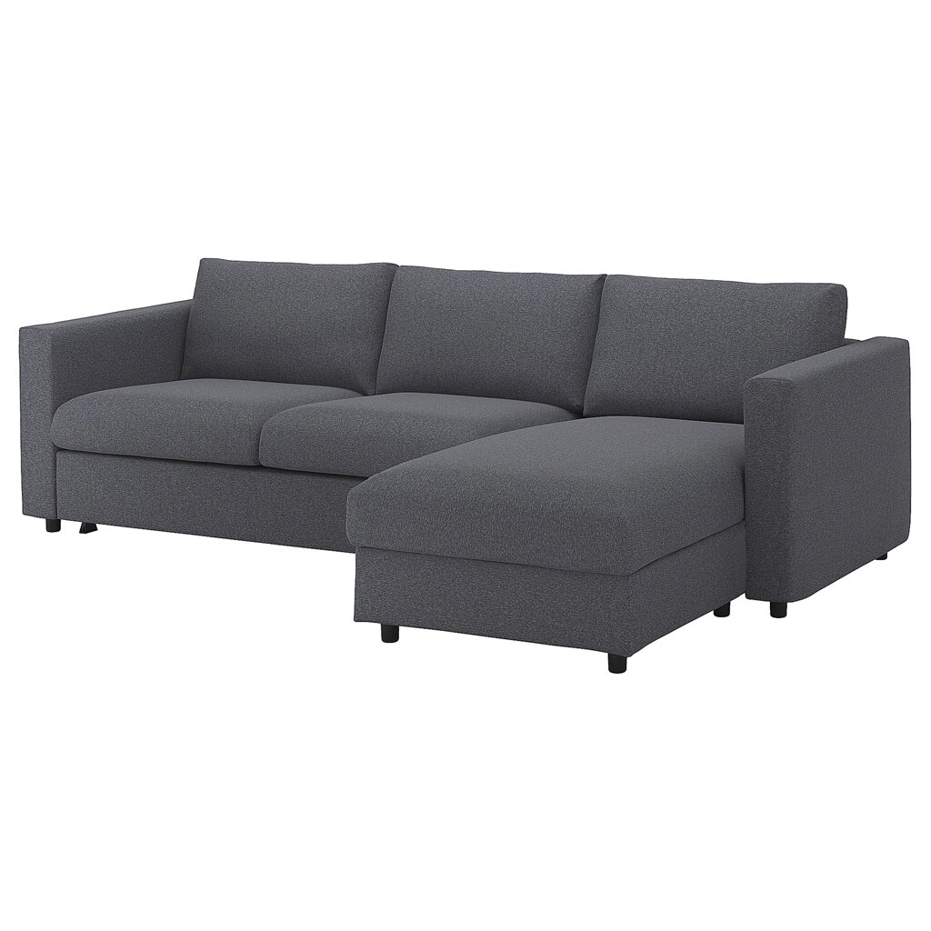 ІКЕА VIMLE ВІМЛЕ, 794.190.28 3-місний диван із кушеткою, ГУННАРЕД класичний сірий від компанії MyHome - фото 1