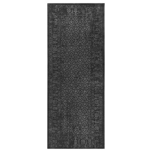 ІКЕА KYNDBY, 104.531.47 Килим з коротким ворсом, патинований сірий, квітковий візерунок, 80x200 см
