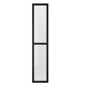ІКЕА OXBERG ОКСБЕРГ, 504.773.68 Скляні двері, чорна імітація дуб, 40x192 см