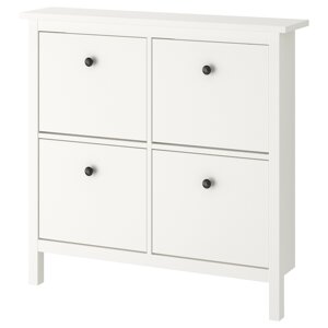 ІКЕА HEMNES ХЕМНЕС, 601.561.21 Тумба для взуття, 4 відділення, білий, 107x22x101 см