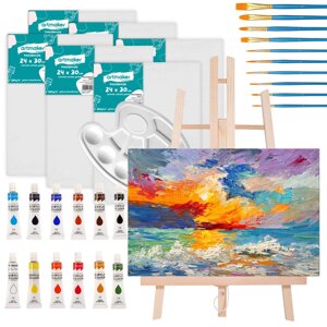 Художній малярський набір: мольберт фарби полотна для живопису пензлі Xxl