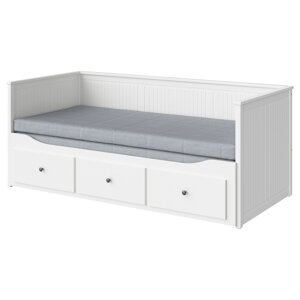 ІКЕА HEMNES ХЕМНЕС, 794.281.17 Кушетка з 3 висувними ящиками, 2 матраци, білий, Ågotnes hard, 80x200 см