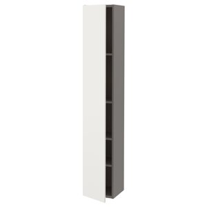 ІКЕА ENHET, 193.224.73 Висока шафа 4 полиці, двері, сірий, білий, 30x32x180 см