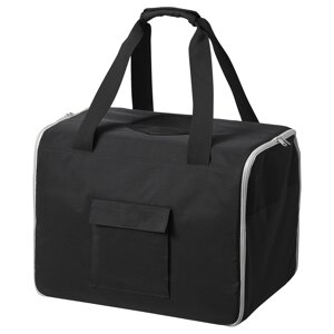 ІКЕА LURVIG, 304.648.66 Дорожня сумка для домашніх тварин, чорний, сірий