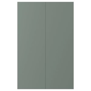 ІКЕА BODARP, 704.355.46 Двері Nar 2 шт, сіро-зелений, 25x80 см