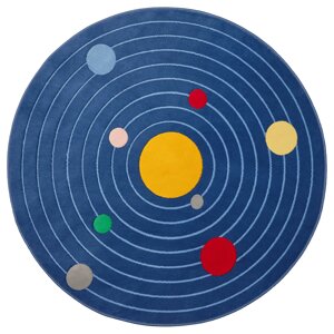 ІКЕА AFTONSPARV, 705.540.54 Килим., округлий простір, синій, 133 см