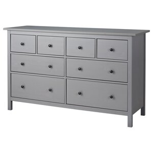 ІКЕА HEMNES ХЕМНЕС, 303.924.69 Комод, 8 шухляд, пофарбований у сірий колір., 160x96 см