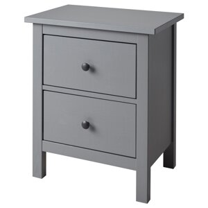 ІКЕА HEMNES ХЕМНЕС, 003.924.61 Комод, 2 шухляди, пофарбований у сірий колір., 54x66 см