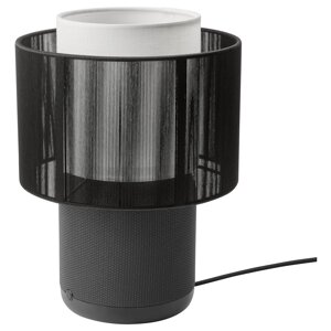 ІКЕА SYMFONISK, 694.309.17 Лампа, колонка з wifi, тканинний абажур, чорний