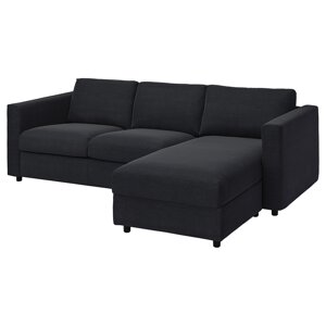 ІКЕА VIMLE ВІМЛЕ, 093.991.42 3-місний диван з шезлонгом, Саксемара чорно-синя
