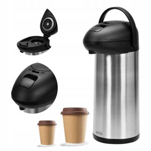 Термос для напоїв Yato Yg-07019 5 л срібний з помпою для кави 5л нержавіюча сталь для чаю