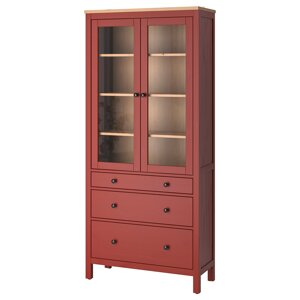 ІКЕА HEMNES ХЕМНЕС, 505.306.34 Тумба з 3 шухлядами, червона пляма, світло-коричнева пляма, 90x197 см