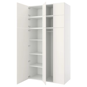 ІКЕА PLATSA ПЛАТСА, 694.243.32 Гардероб 9 дверей, білий, Фоннес білий, 140x57x261 см