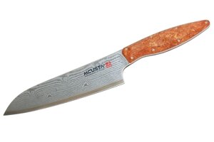 Японський кухонний ніж Mcusta з дамаської сталі SANTOKU 180 мм