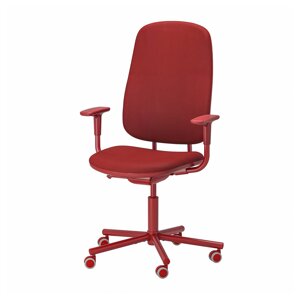 ІКЕА SMÖRKULL, 605.034.37 Офісне крісло з підлокітниками, Грассенс червоний