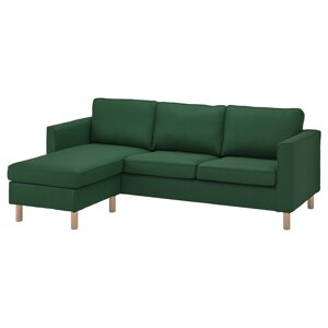 ІКЕА PÄRUP ПЕРУП, 693.898.28 3-місний диван із кушеткою, Темно-зелена каштан