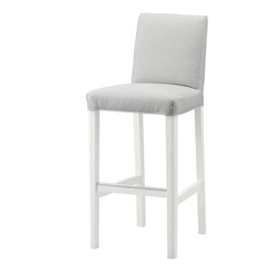 ІКЕА BERGMUND БЕРГМУНД, 093.881.91 Барний стілець зі спинкою, білий, Orrsta світло-сірий, 75 см