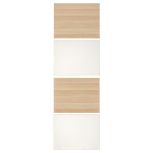 ІКЕА MEHAMN МЕХАМН, 404.211.88 4 панелі для розсувних дверних коробок, білий морений дуб, білий, 75x236 см
