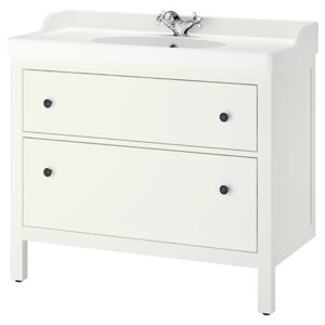 ІКЕА Тумба під умивальник з висувними ящиками HEMNES ХЕМНЕС / RUTSJÖN, 895.468.27