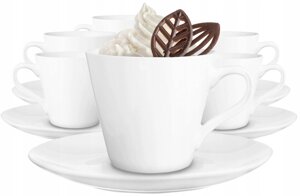 Чашки Glasmark Maja кераміка 200 мл 6 шт. х білі з блюдечками 230 мл для кави