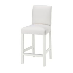 ІКЕА BERGMUND БЕРГМУНД, 893.846.98 Барний стілець зі спинкою, білий, Інсерос білий, 62 см