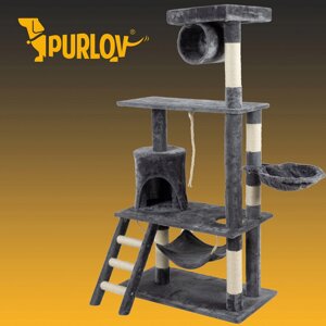 Високий кігтиль лежак стовп для гострення кігтів Purlov 101 160 см для кота будиночок-вежа гамак для котів велике