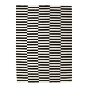 ІКЕА STOCKHOLM СТОКГОЛЬМ, 901.032.54 Тканий килим, зроблені вручну, смугастий чорний, ламаний білий, 250x350 см
