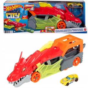 Транспортер-катапульта Hot Wheels "дракон" з'єднувач Gtk42 + машинка