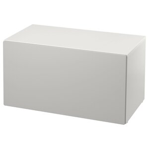 ІКЕА SMÅSTAD СМОСТАД, 893.891.58 Лавка з ящиком для іграшок, білий, сірий, 90x52x48 см