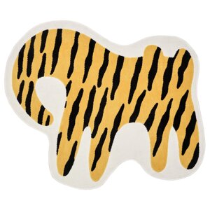 ІКЕА IDROTTSHALL, 605.561.76 Килим, жовтий тигр, чорний, 110х125 см