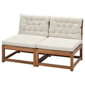 ІКЕА NÄMMARÖ, 194.911.78 2-місний модульний диван, ззовні, світло-коричнева пляма, Куддарна бежева