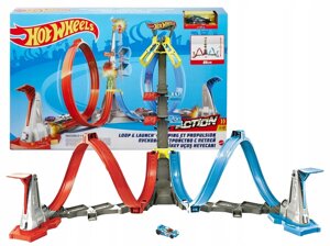 Автомобільна траса Hot Wheels Grw39 набір подвійний петля мега вежа + машинка