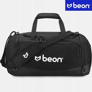 Сумка Beon 40 л чорна спортивна тренувальна фітнес для тренажерного залу чоловіча жіноча на плече преміум