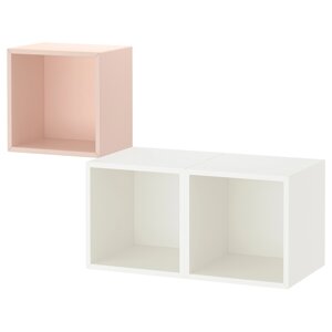 ІКЕА EKET ЕКЕТ, 794.298.62 Комбінація настінних шаф, блідо-рожевий, білий, 105x35x70 см