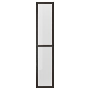 ІКЕА OXBERG ОКСБЕРГ, 804.928.95 Скляні двері, темно-коричнева імітація дуб, 40x192 см