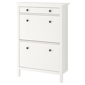 ІКЕА HEMNES ХЕМНЕС, 201.695.59 Тумба для взуття, 2 відділення, білий, 89x30x127 см