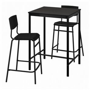 ІКЕА SANDSBERG / STIG СТИГ, 294.702.17 Барний стіл та 2 стільці, чорний, чорний, 67x67 см
