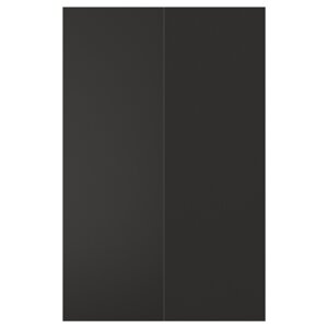 ІКЕА Nickebo, 205.377.26 2 дверцят для кутової підлог шафи, Антрацит матовий, 25х80 см
