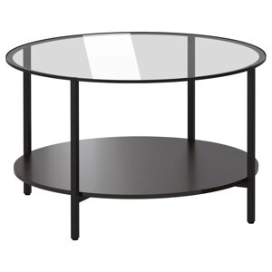 ІКЕА VITTSJÖ ВІТШЕ, 802.133.09 Журнальний столик, чорний і коричневий, скло, 75 см