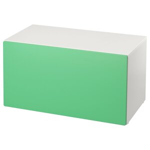 ІКЕА SMÅSTAD СМОСТАД, 493.891.60 Лавка з ящиком для іграшок, білий, зелений, 90x52x48 см