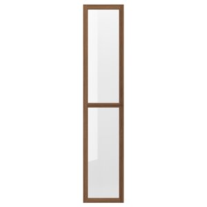 ІКЕА OXBERG ОКСБЕРГ, 205.087.00 Скляні двері, коричневий горіх, 40x192 см