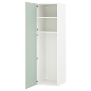 ІКЕА ENHET, 794.968.75 Висока шафа 2 дверцята, білий, блідо-сіро-зелений, 60x62x210 см