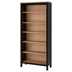 ІКЕА HEMNES ХЕМНЕС, 204.522.94 Стелаж, чорно-коричневий, світло-коричневий, 90x197 см