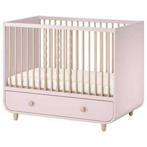 ІКЕА MYLLRA, 504.626.11 Дитяче ліжко з ящиком, блідо-рожевий, 60х120 см