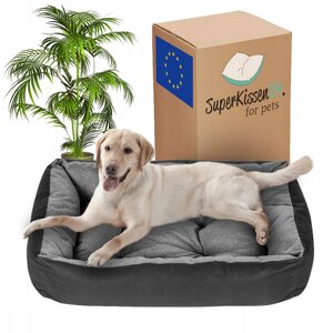 Superkissen24 канапа для собаки відтінки сірого 120 Cm шт. 90 подушка24 лежак ліжко місце для сну вольєр 120x90 льон