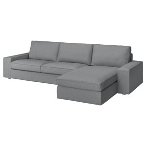 ІКЕА KIVIK КІВІК, 994.405.85 4-місний диван із кушеткою, Tibbleby бежевий, сірий