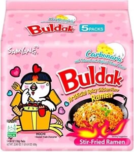 Суп рамен Samyang гострій курячий 130 локшини Buldak Carbonara 130г х 5шт